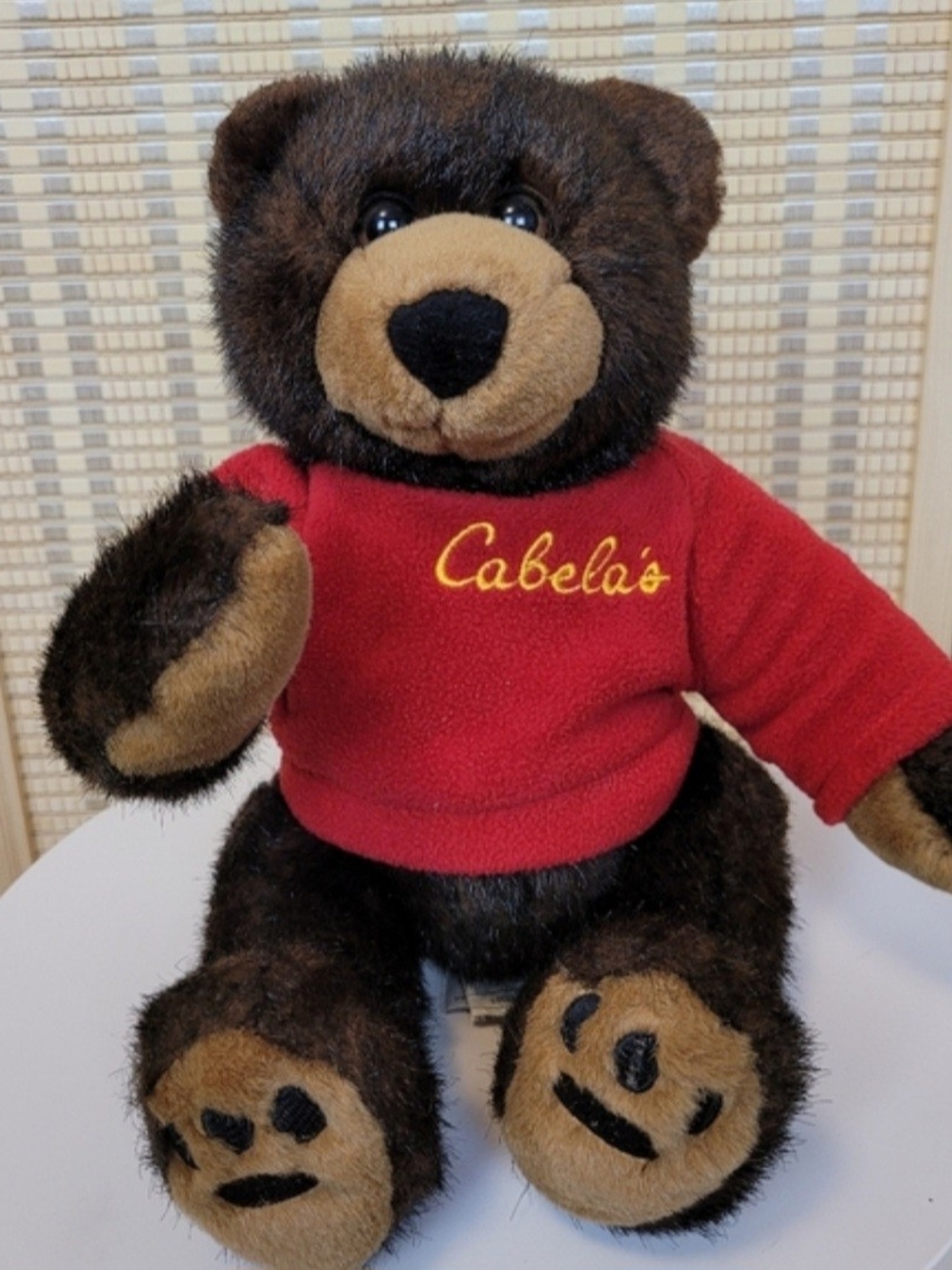 Cabela's Red Sweater Brown Plush Bear